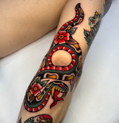 Elbow Snake Tattoo