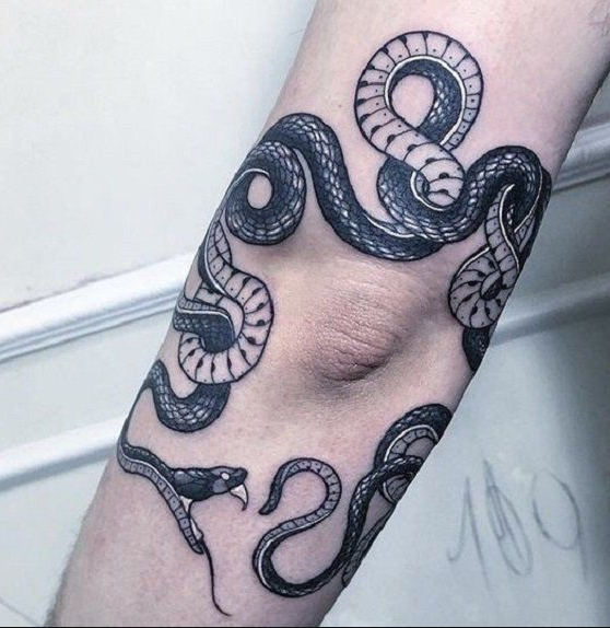 Elbow Snake Tattoo